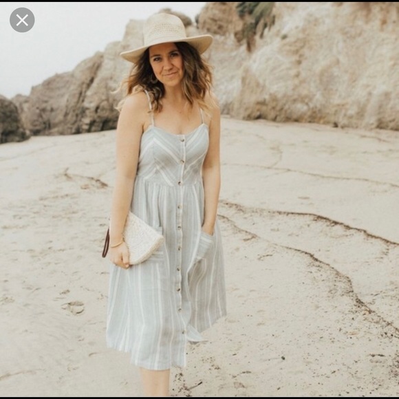 Carly Jean Los Angeles Dresses & Skirts - NWOT light blue & white spaghetti strap dress